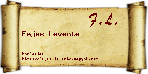 Fejes Levente névjegykártya